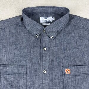 Southern Tide Auburn Tigers Shirt Men's XL Blue Performance Button Down SS AU